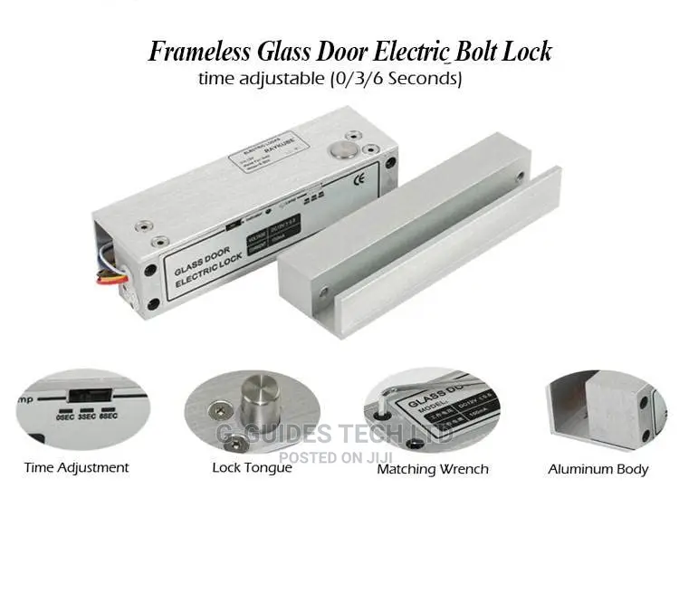 Fully Frameless Glass Door Electric Bolt Door Lock
