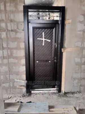 8feet Fanlite Single Turkish Heavyduty Security Door+Glass