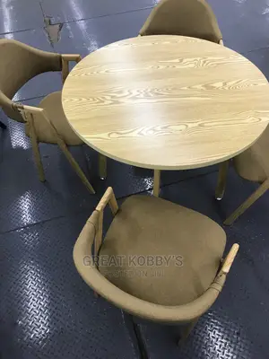Wooden Top Dining Table With 4 Chairs