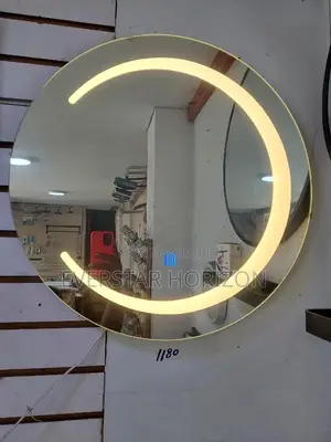 Round Mirror With Warm LED Light