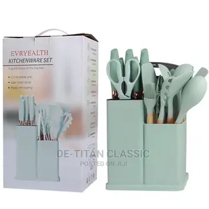 19pcs Silicone Kitchen Spoon and Knife With Chopping Board