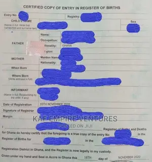 Biometric Birth Certificate