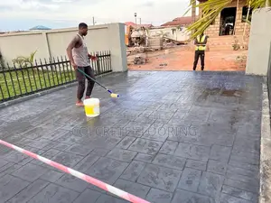 Black Ashlar Slate Stamped Concrete #11