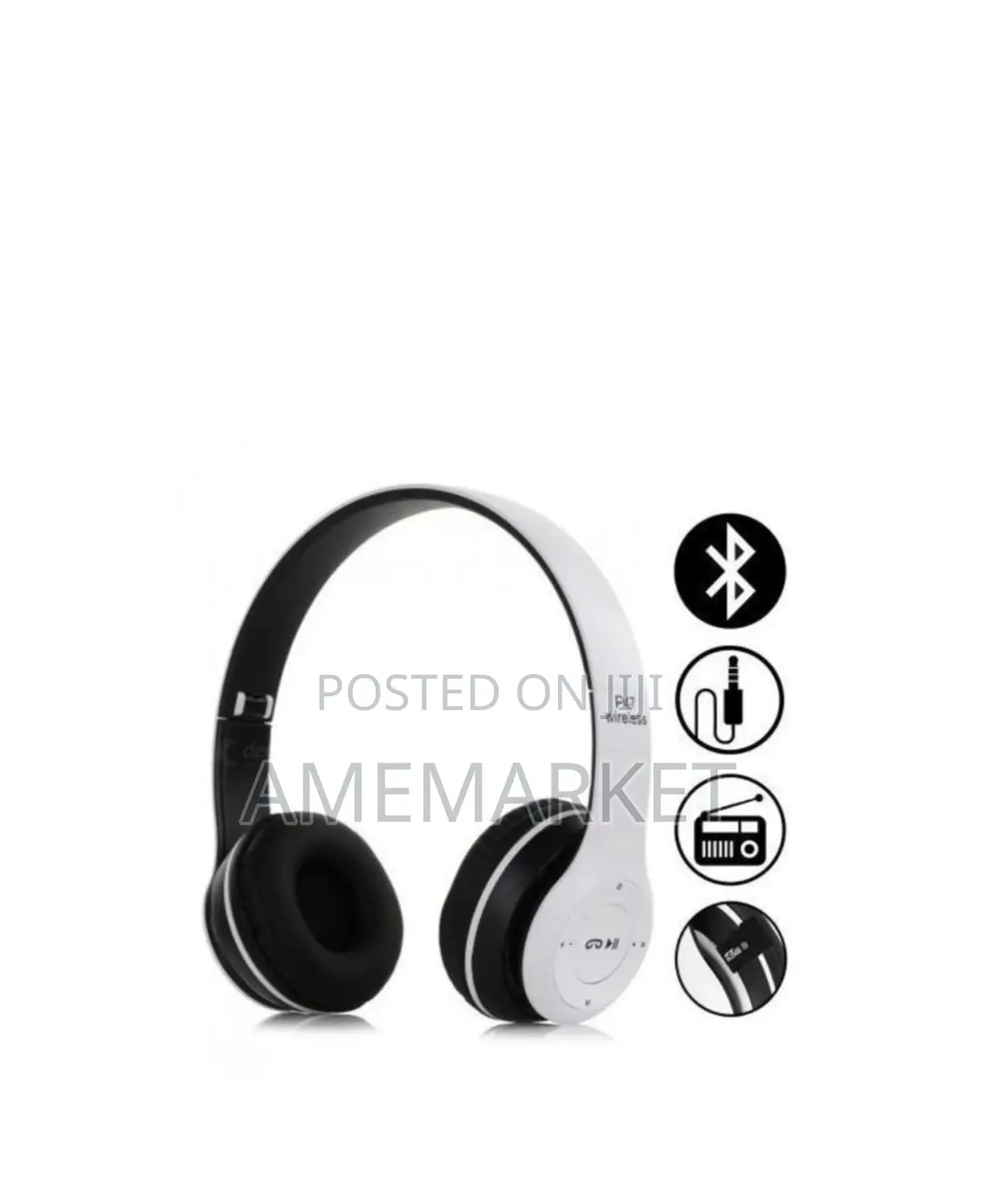 P47 Bluetooth Gaming Headset With Mic Supports SD Card