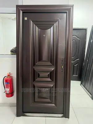 Brown Metal Single Security Door With Accessories
