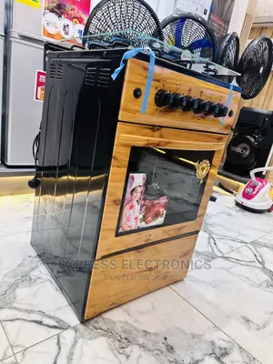 Gas Efficient Sleek Wooden Design 4burner Cooker Oven