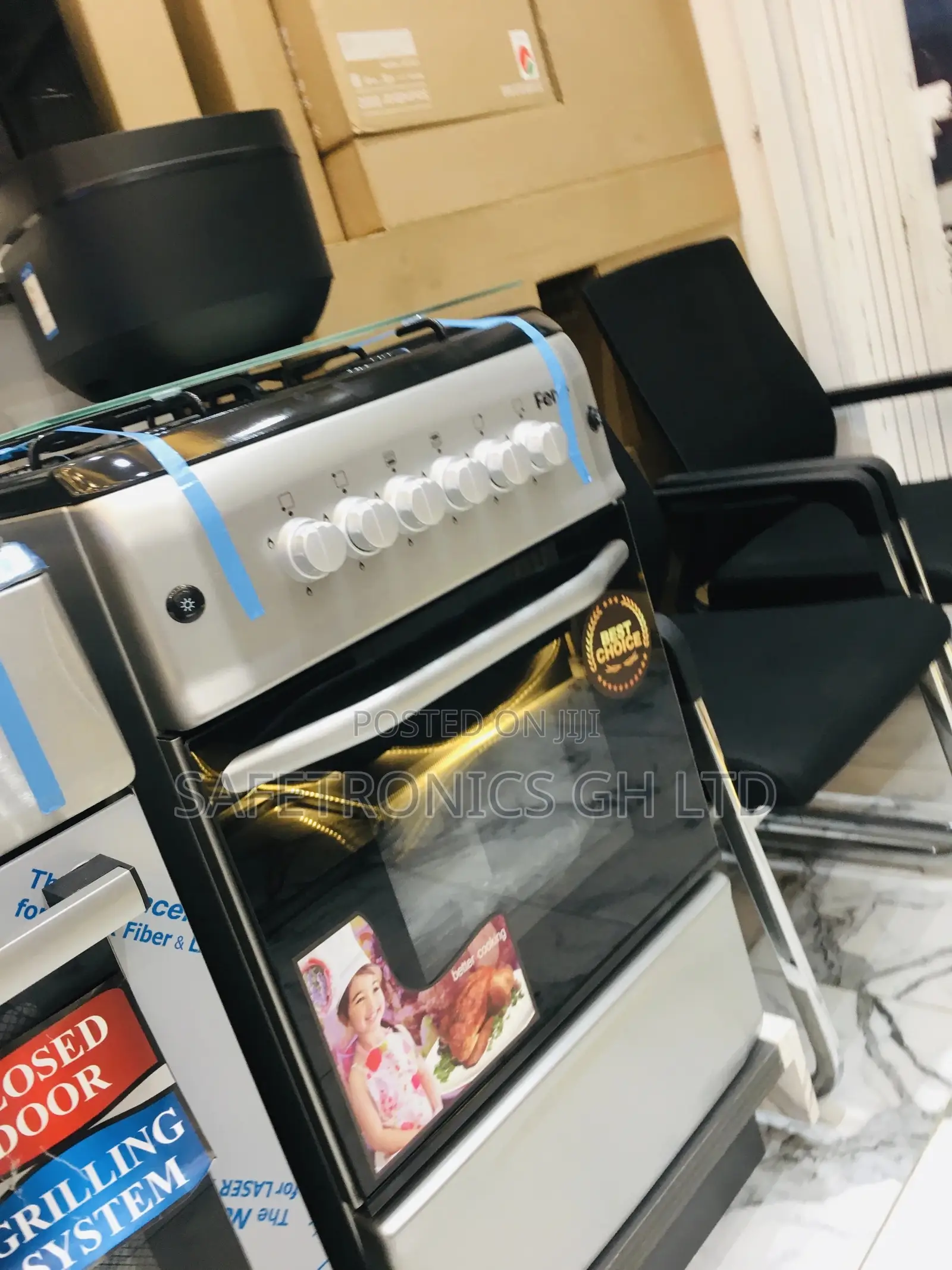 Original Ferre 4 Gas 50x50 Oven With Grill Sliver