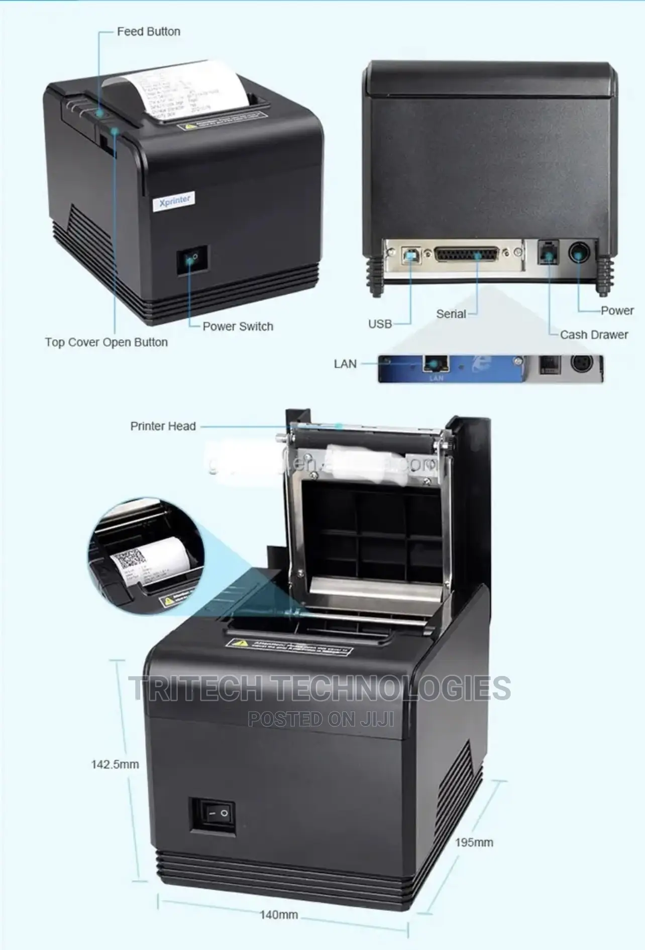 Xprinter 80mm High Thermal Receipt Printer With Auto Cutter