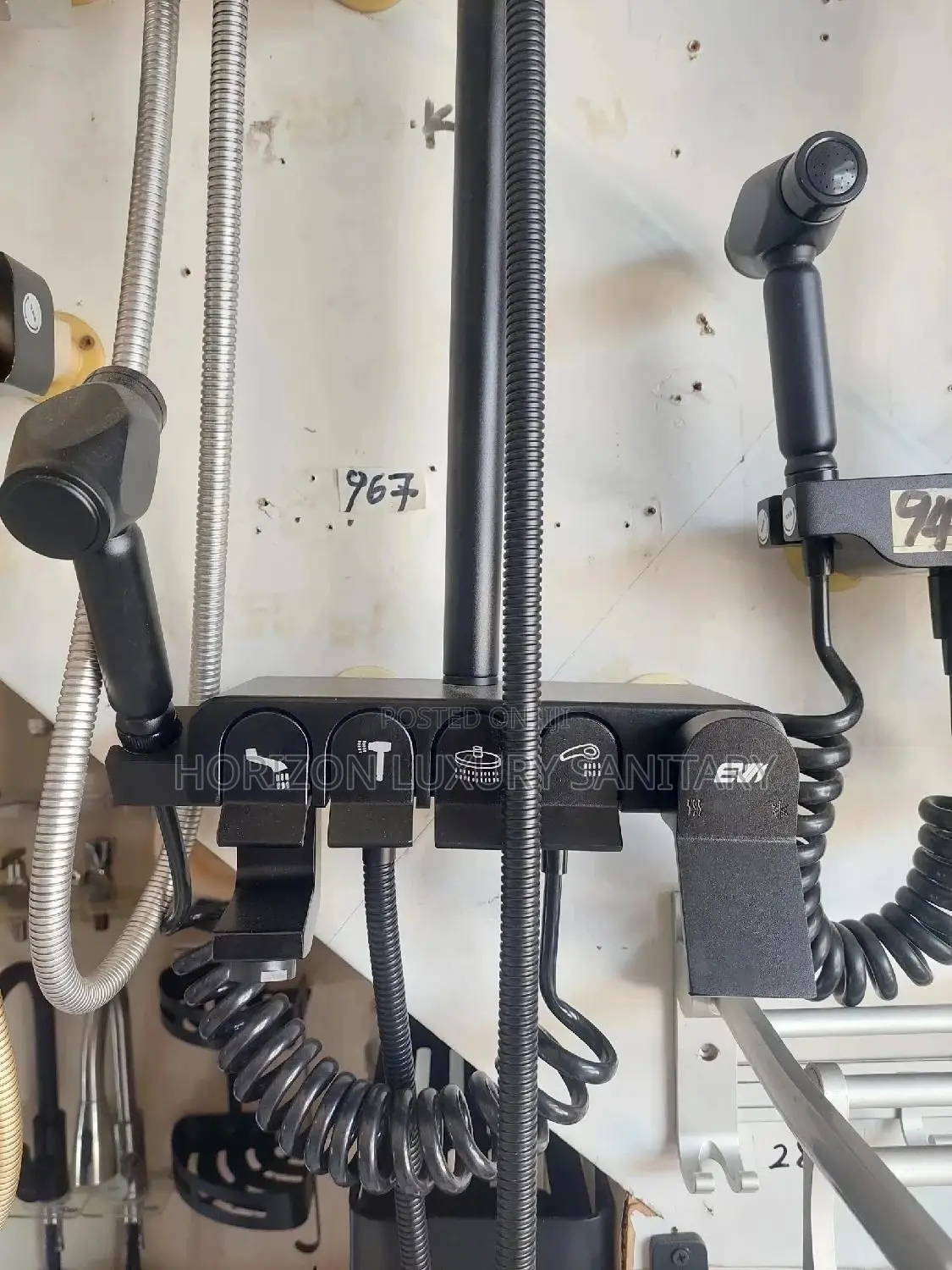 Matte Black Piano Style Combined Telephone With Shattaf
