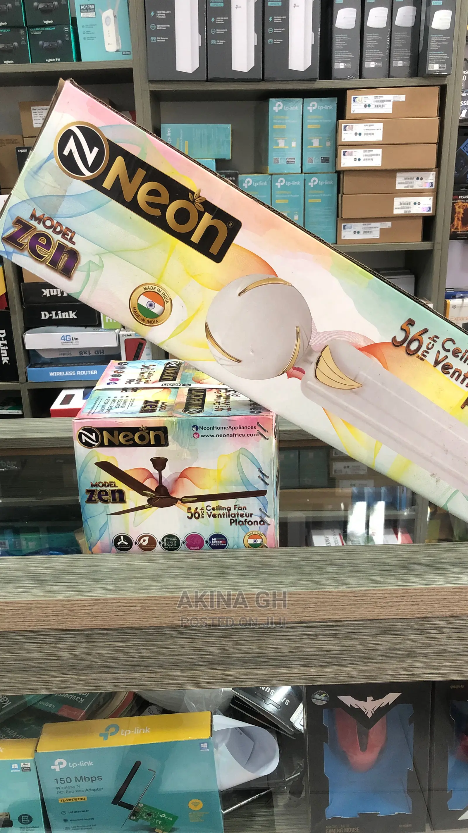 Neon 56 Inch Long Blade Ceiling Fan