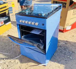Double Grid Glass Lid Volcano 50x50 Gas Cooker(Blue).
