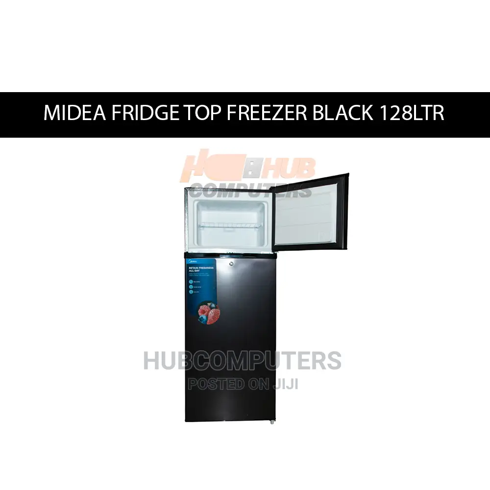 Midea MDRT -187fgg28 Midea Fridge Top Freezer Black 127ltr