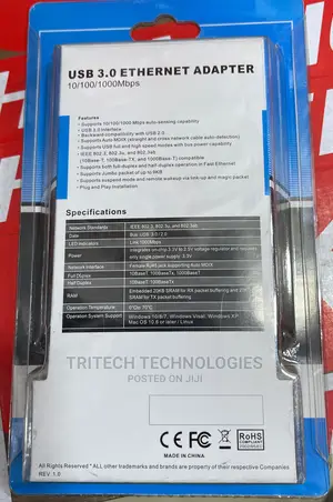 USB 3.0 Ethernet Adapter 10/100/1000mbps