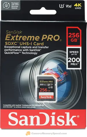 Sandisk 256gb Extreme Pro Memory Card