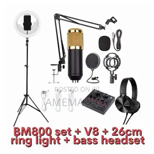 Ring Light Tripod Stand With Studio Microphone Condenser Set