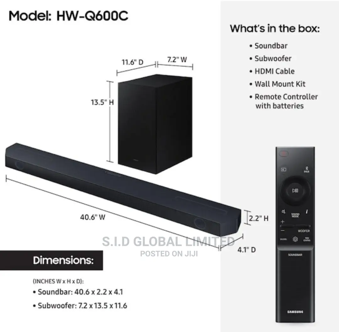 SAMSUNG HW-Q600C 3.1.2 Wireless Sound Bar Dolby Atmos (2023)