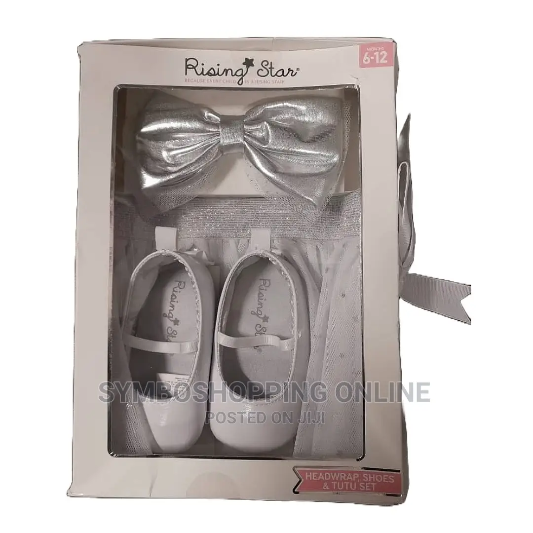 Rising Star Baby Girls' Shoes and Headwrap Set
 6-12 Months
