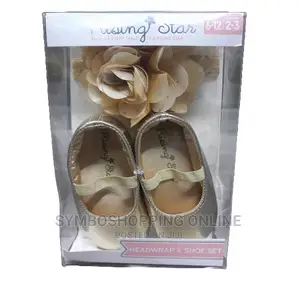 Rising Star Baby Girl Headwrap and Shoe 6-12 Month Size2-3