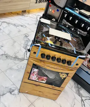Light Wooden 4 Gas Burner Oven With Grill Cooker