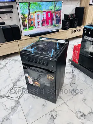 Body Tempered Glass Cover Black Gas and Electric Cooker 3-1