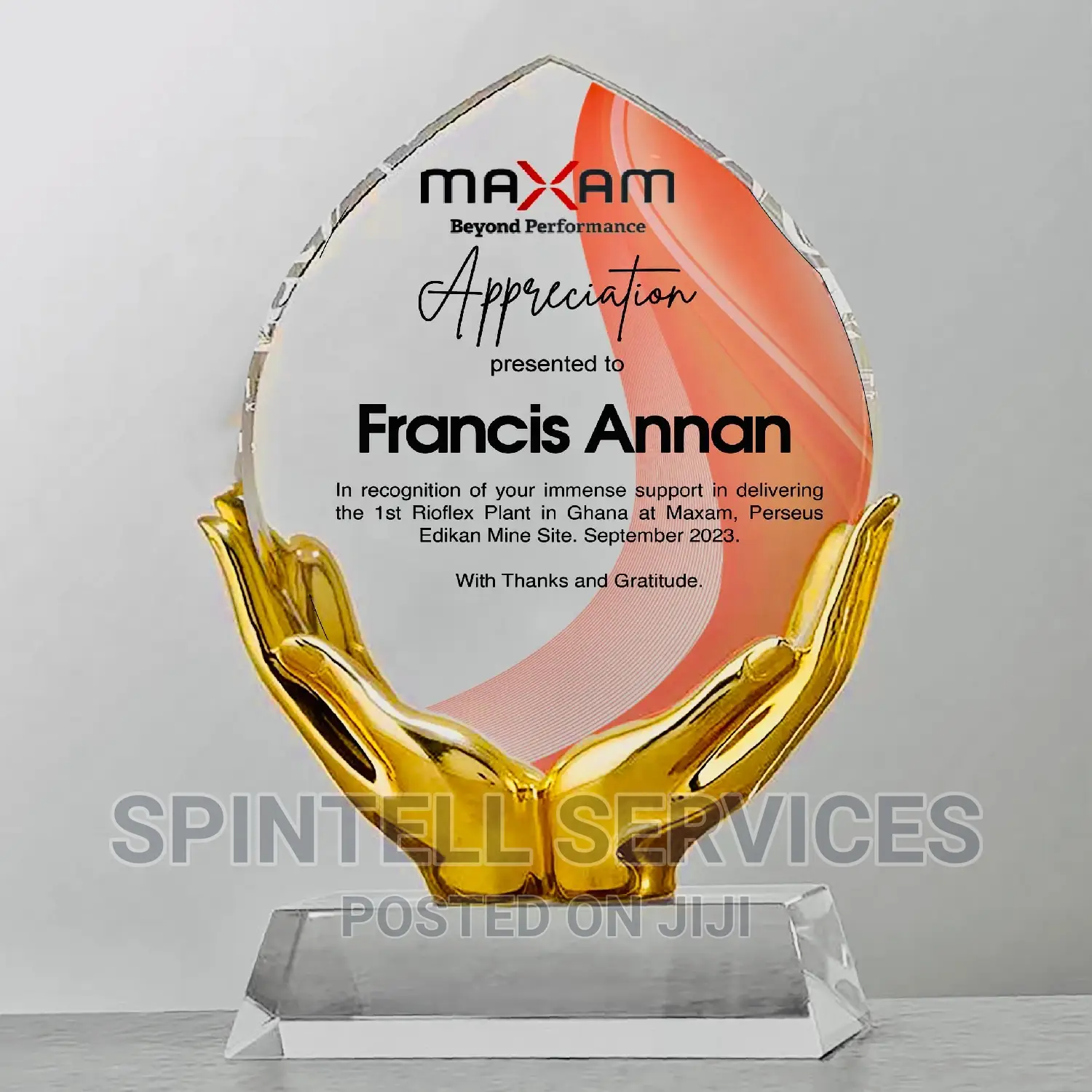 Award Crystal Plaque Citations