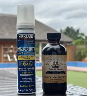 Kirkland Minoxidil Foam + Castor Oil Hairloss Treatment Pack