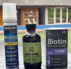 Hairloss Treatment Pack - Kirkland Foam + Biotin +Castor Oil