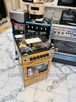 Dual Fuel Cooker Gas Oven Grill Light Wooden 4b 50/50