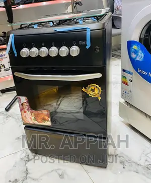 Fast Cooking  Ferre 4 Gas Cooker With Oven and Grill,Black)