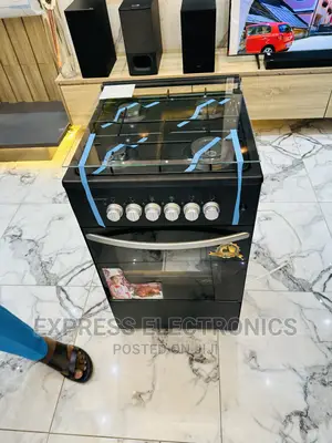 Black Shining Gas Cooker Oven 4burner 50/50