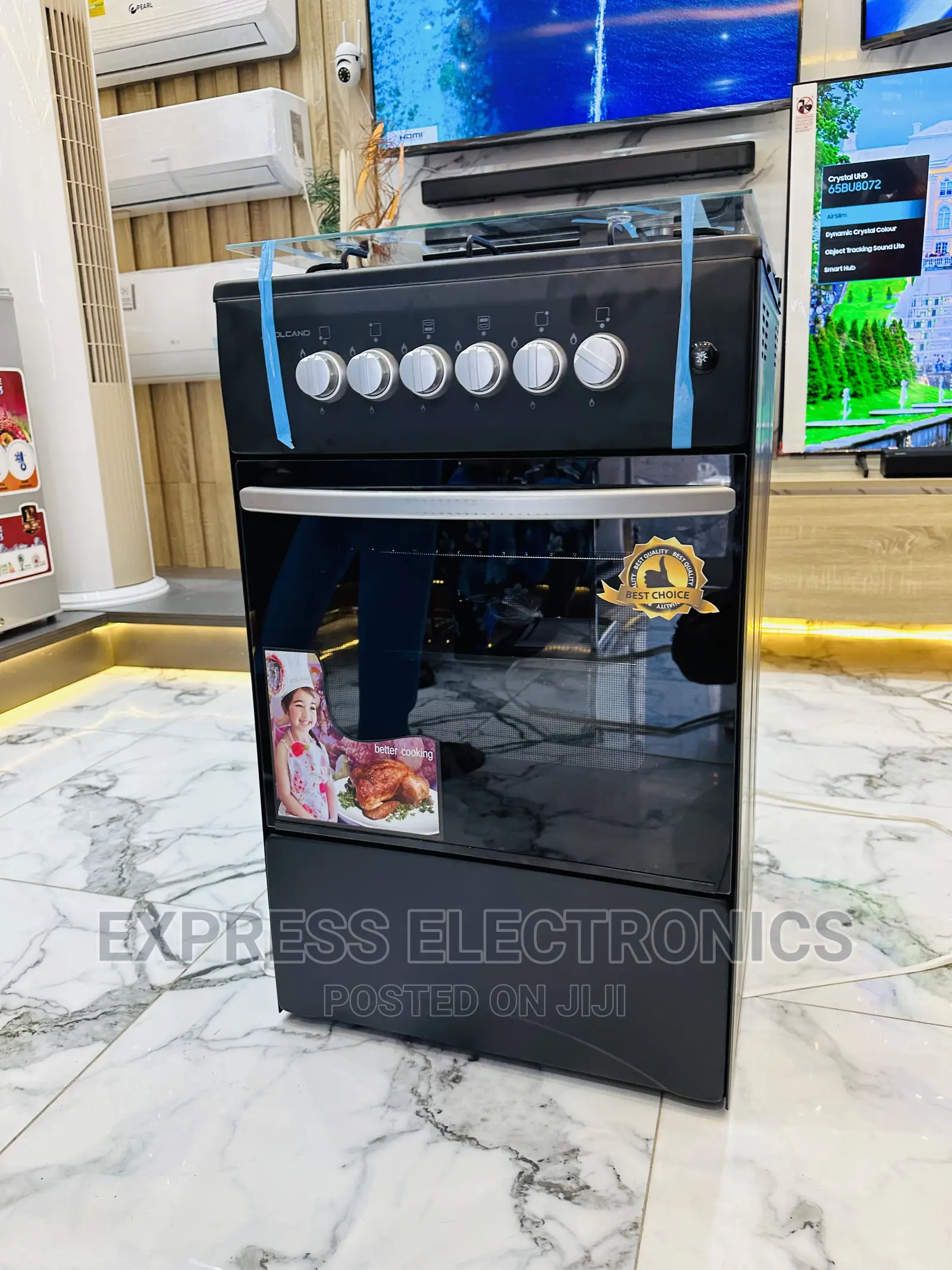 Sliver Knobs Gas Cooker Oven 50/50 4burner W