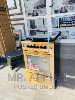 4 Gas Cooker With Oven Grill Volcano Cooker(Light Wooden)