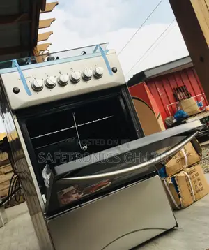 Gray Inox 4 Burner Volcano Rotisserie  Oven With Grill