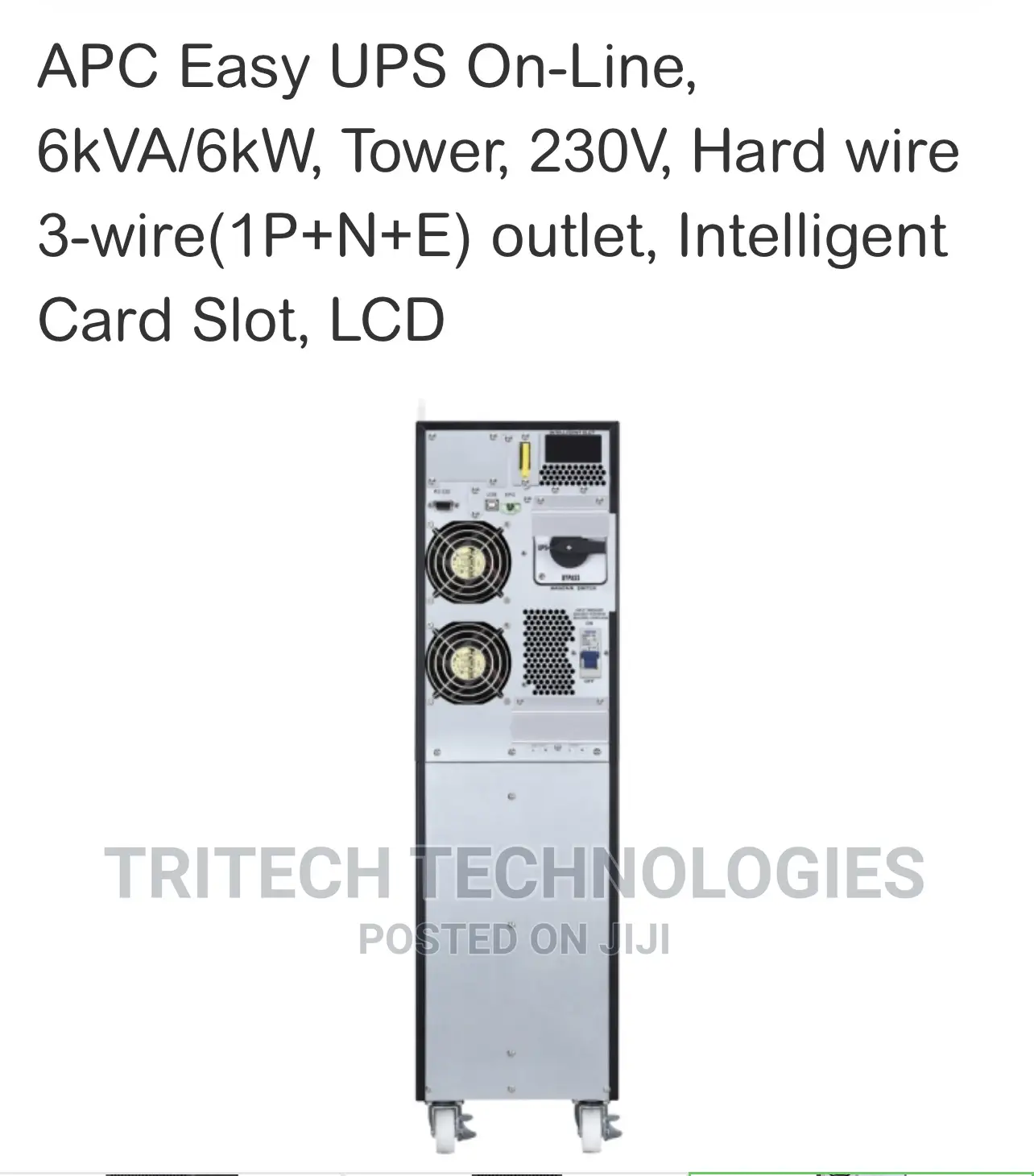 APC Smart UPS Online 6kva/6kw, Tower, 230V