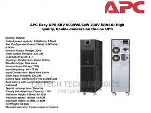 APC Smart UPS Online 6kva/6kw, Tower, 230V