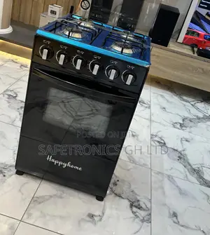 Black Happy Home 4 Gas Oven With Grill 50x50