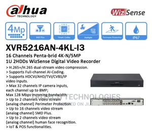 Dahua 16ch 5mp (2hdd) Dh-Xvr5216an-4kl-13