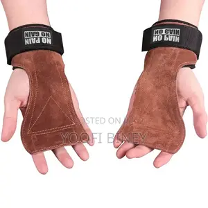 Durable Cowhide Leather Gym Gloves With Wrist Support