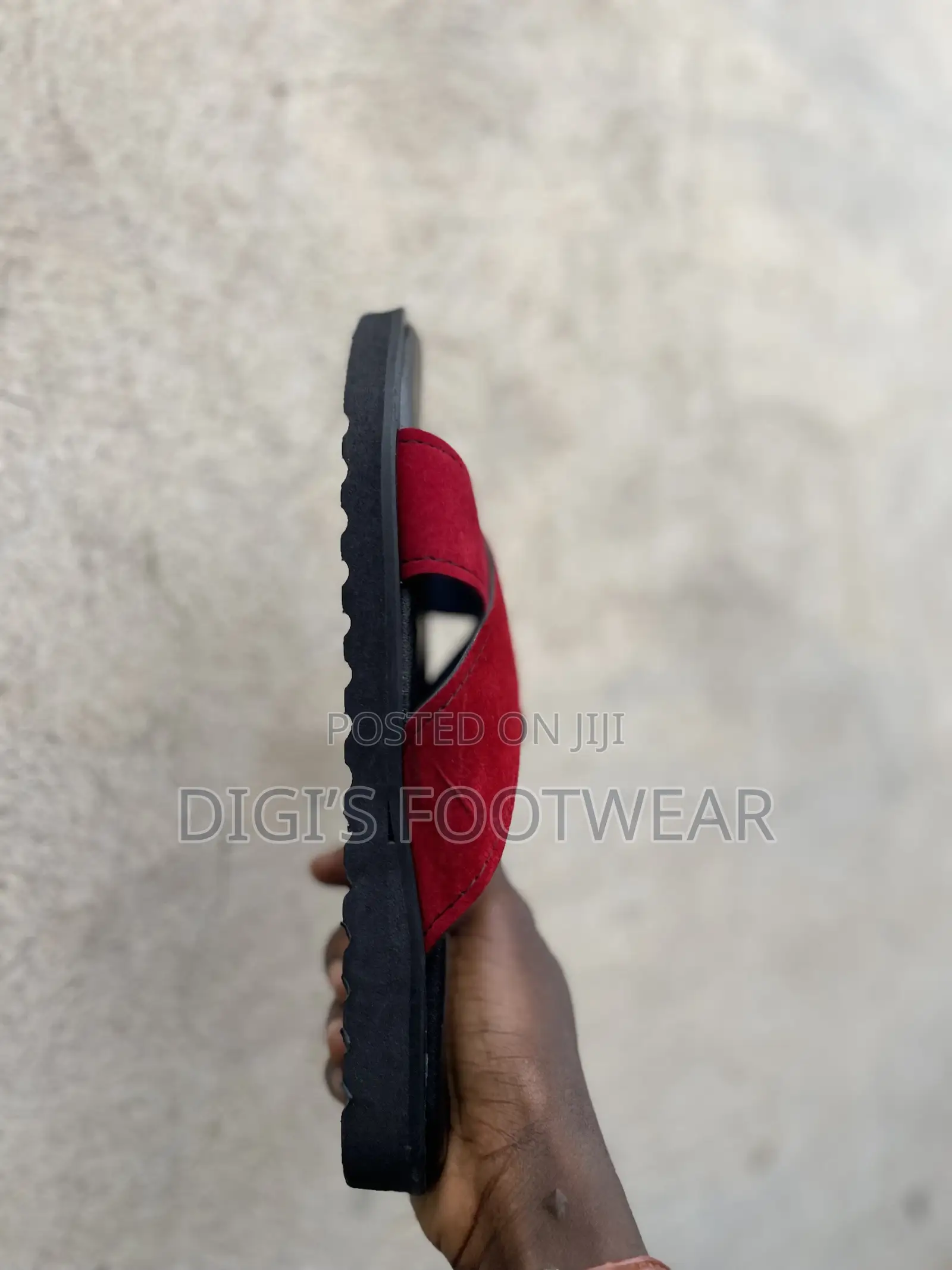 Red Suede Heavy Chunk Slipper