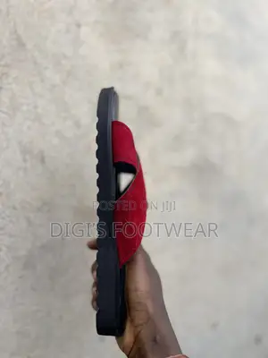 Red Suede Heavy Chunk Slipper