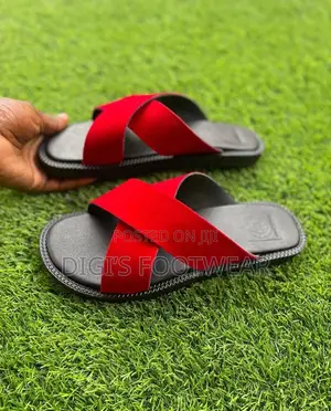 Red Suede Heavy Chunk Slipper