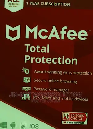 McAfee Total Protection Unlimited Devices 1 Year Windows/Mac