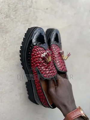 Red and Black Leather Shoe
