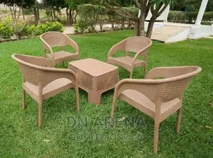 Rattan Table With 4chairs Set