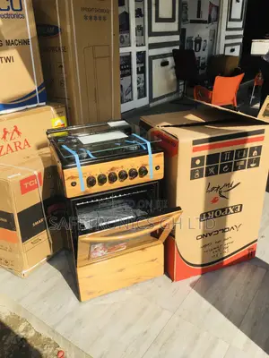 Light Wooden 4 Gas Burner Oven With Grill 