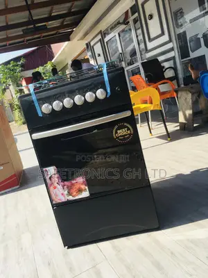 Exclusive Volcano Oven Grill 4 Burner Gas Cooker 50x50 Black