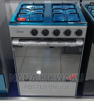 Silver Colour_midea 4 Burner Gas Cooker With Oven Grill
