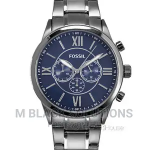 Fossil Men's Bq1126ie Flynn 48mm Blue Dial Stainless Steel