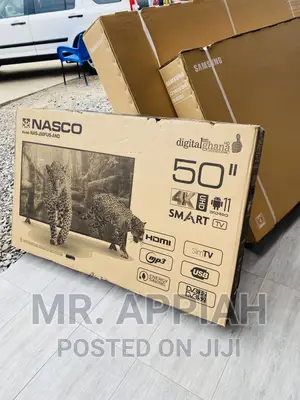 Free Standing Nasco 50 Inch Uhd Smart Tv(Black) 