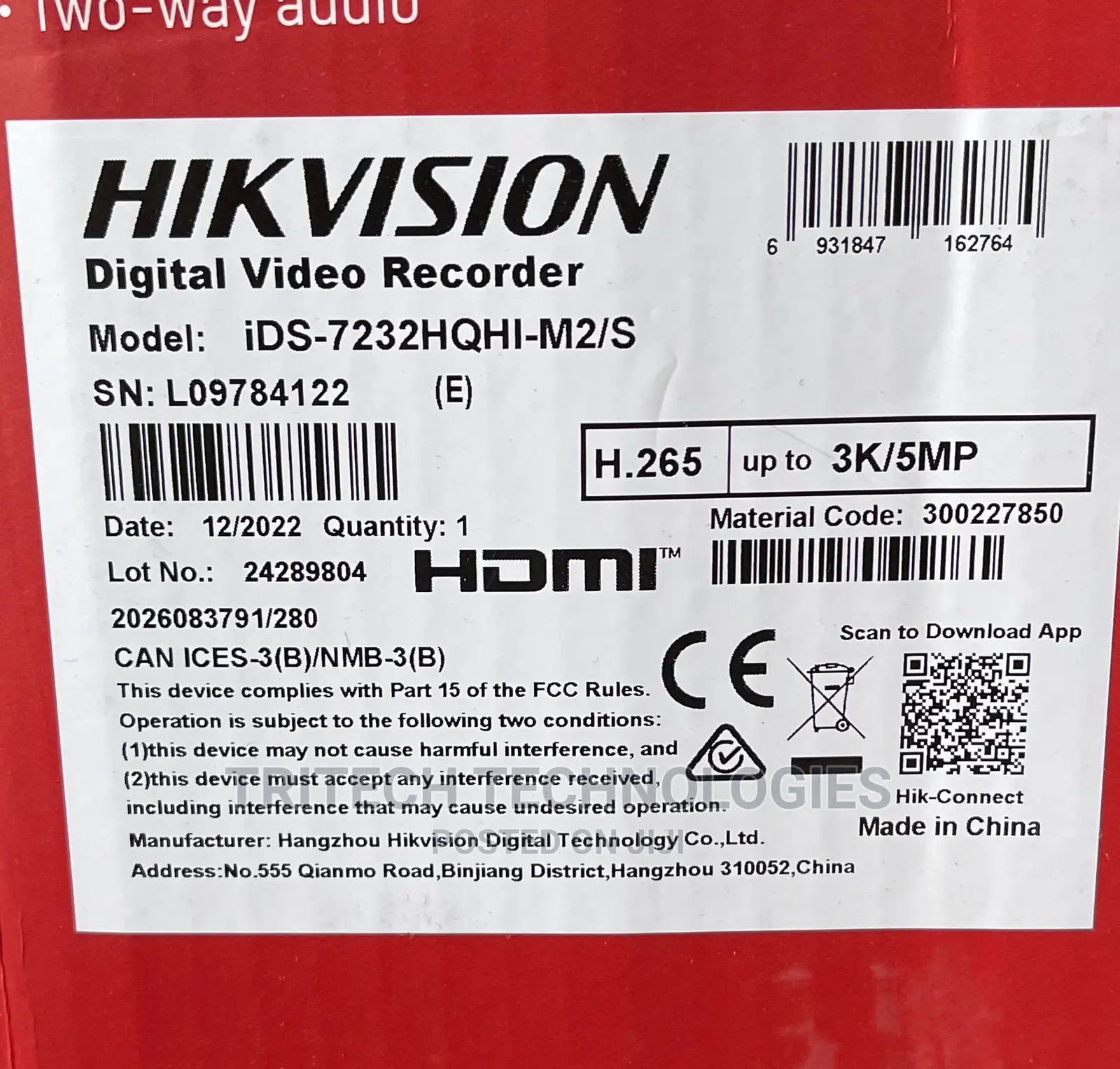 Hikvision 32ch DVR Ids-723hqhi-M2/S Up To